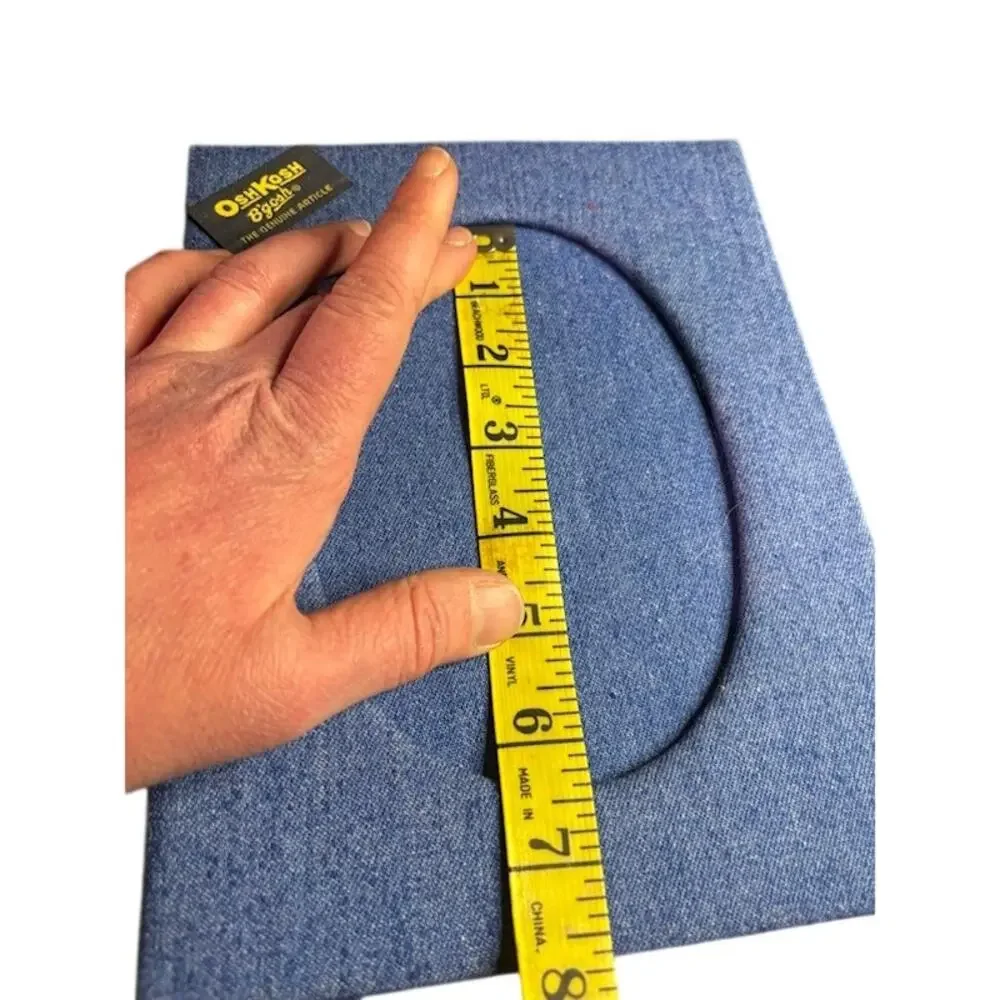 Vintage OshKosh Denim Photo Frame Blue Fabric Oval Picture Frame Nursery Decor